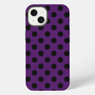 Schwarze Polka Punkte auf Pflaume lila Case-Mate i iPhone 13 Hülle