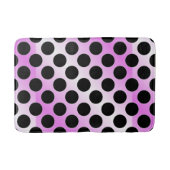 Schwarze Polka-Punkte auf Rosa Badematte (Vorderseite)