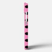 Schwarze Polka Punkte auf rosa Case-Mate iPhone Ge Hülle (Rückseite / Links)