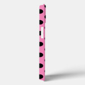 Schwarze Polka Punkte auf rosa Case-Mate iPhone Ge Hülle (Rückseite / Rechts)