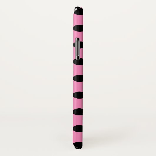 Schwarze Polka-Punkte auf Rosa Case-Mate iPhone Hülle (Hinten/Rechts)