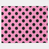Schwarze Polka-Punkte auf Rosa Fleecedecke (Vorderseite (Horizontal))