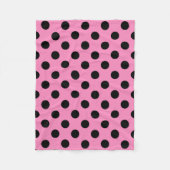 Schwarze Polka-Punkte auf Rosa Fleecedecke (Vorderseite)