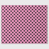 Schwarze Polka-Punkte auf Rosa Geschenkpapier (Flach)
