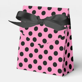 Schwarze Polka-Punkte auf Rosa Geschenkschachtel