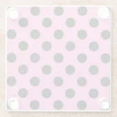 Schwarze Polka-Punkte auf Rosa Glasuntersetzer (Rückseite)