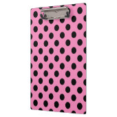 Schwarze Polka-Punkte auf Rosa Klemmbrett (Links)