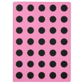 Schwarze Polka-Punkte auf Rosa Klemmbrett (Rückseite)