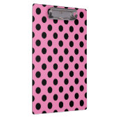 Schwarze Polka-Punkte auf Rosa Klemmbrett (Rechts)