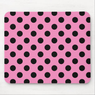 Schwarze Polka-Punkte auf Rosa Mousepad