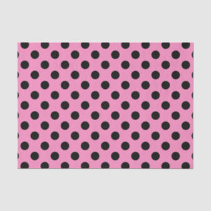Schwarze Polka-Punkte auf Rosa Seidenpapier