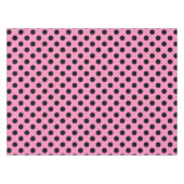Schwarze Polka-Punkte auf Rosa Tischdecke (Vorderseite (Horizontal))