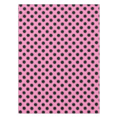 Schwarze Polka-Punkte auf Rosa Tischdecke (Vorderseite)