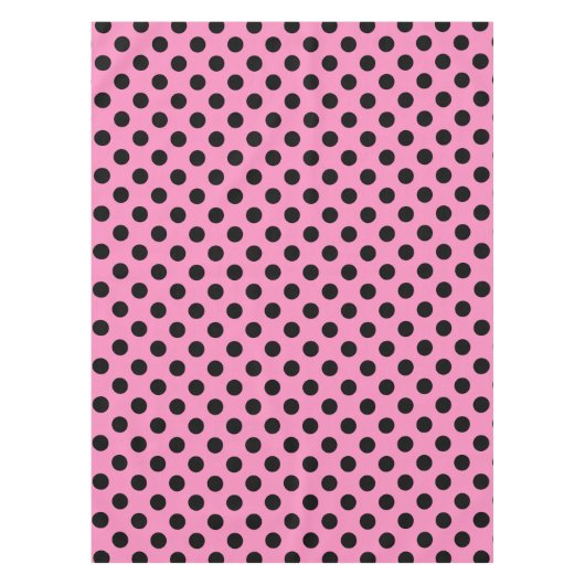 Schwarze Polka-Punkte auf Rosa Tischdecke (Vorderseite)