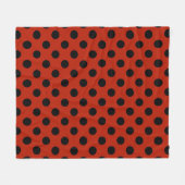 Schwarze Polka Punkte auf rot Fleecedecke (Vorderseite (Horizontal))