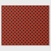 Schwarze Polka Punkte auf rot Geschenkpapier (Flach)