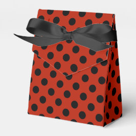 Schwarze Polka Punkte auf rot Geschenkschachtel