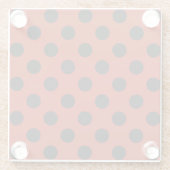 Schwarze Polka Punkte auf rot Glasuntersetzer (Rückseite)
