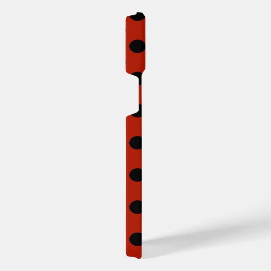 Schwarze Polka Punkte auf rot iPhone Hülle (Rechte Seite)
