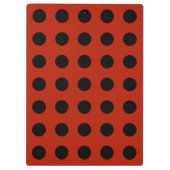 Schwarze Polka Punkte auf rot Klemmbrett (Rückseite)