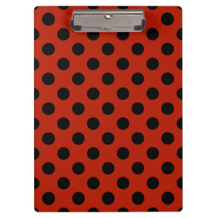 Schwarze Polka Punkte auf rot Klemmbrett