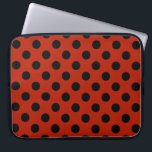 Schwarze Polka Punkte auf rot Laptopschutzhülle<br><div class="desc">Schwarze Polka Punkte auf rot</div>