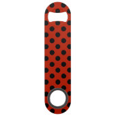 Schwarze Polka Punkte auf rot Speedflaschenöffner (Vorderseite)