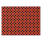 Schwarze Polka Punkte auf rot Tischdecke (Vorderseite (Horizontal))
