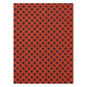Schwarze Polka Punkte auf rot Tischdecke (Vorderseite)