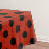 Schwarze Polka Punkte auf rot Tischdecke (Beispiel)