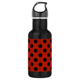Schwarze Polka Punkte auf rot Trinkflasche