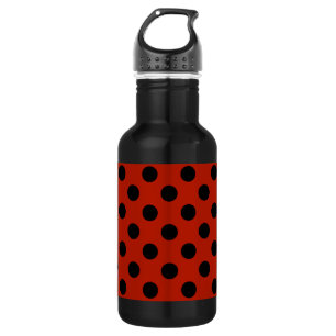Schwarze Polka Punkte auf rot Trinkflasche