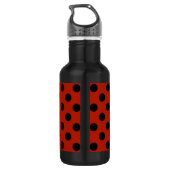 Schwarze Polka Punkte auf rot Trinkflasche (Rückseite)