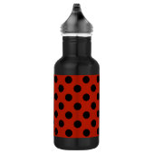 Schwarze Polka Punkte auf rot Trinkflasche (Rechts)