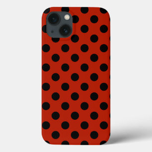Schwarze Polka Punkte auf rotem Fall Case-Mate iPh iPhone Hülle