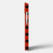 Schwarze Polka Punkte auf rotem Fall Case-Mate iPh iPhone Hülle (Rückseite / Links)