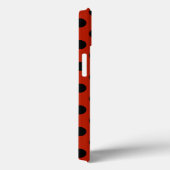 Schwarze Polka Punkte auf rotem Fall Case-Mate iPh iPhone Hülle (Rückseite / Rechts)
