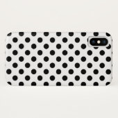 Schwarze Polka Punkte auf weiß Case-Mate iPhone Hülle (Rückseite (Horizontal))