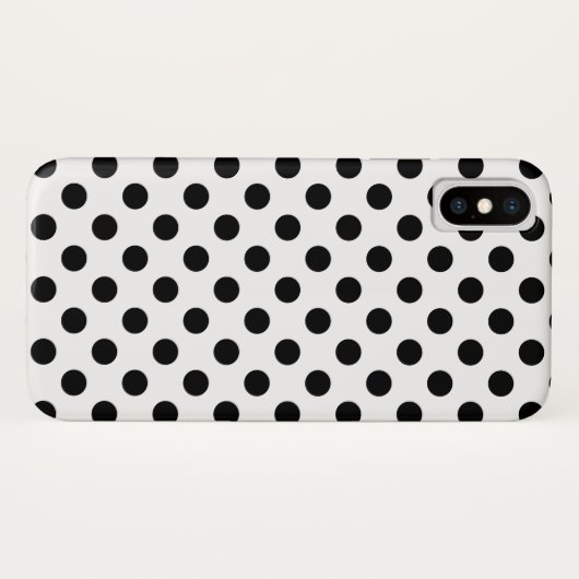 Schwarze Polka Punkte auf weiß Case-Mate iPhone Hülle (Rückseite (Horizontal))