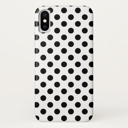 Schwarze Polka Punkte auf weiß Case-Mate iPhone Hülle (Rückseite)