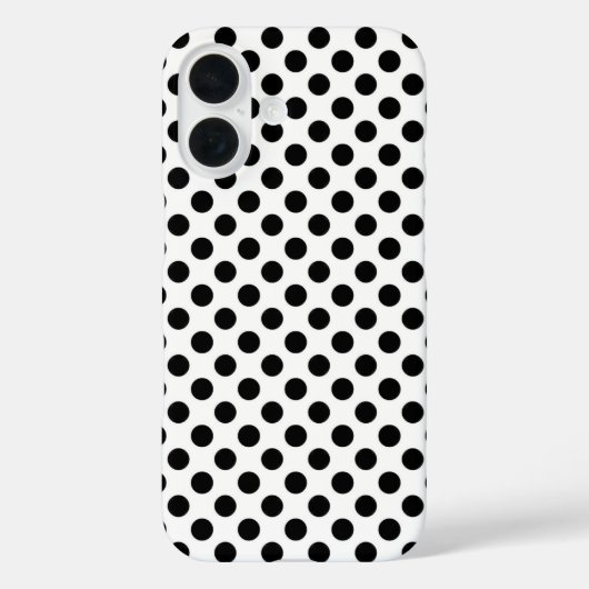 Schwarze Polka Punkte auf Weiß Case-Mate iPhone Hülle (Rückseite)
