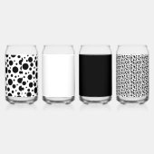 Schwarze Polka Punkte auf Weiß | Dosenglas (Links)