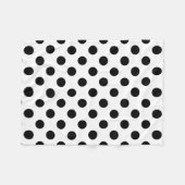 Schwarze Polka Punkte auf weiß Fleecedecke (Vorderseite (Horizontal))