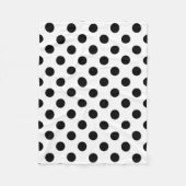 Schwarze Polka Punkte auf weiß Fleecedecke (Vorderseite)