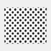 Schwarze Polka Punkte auf weiß Fleecedecke (Vorderseite (Horizontal))