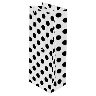 Schwarze Polka Punkte auf weiß Geschenktüte Für Weinflaschen