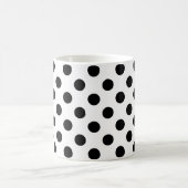 Schwarze Polka Punkte auf weiß Kaffeetasse (Mittel)