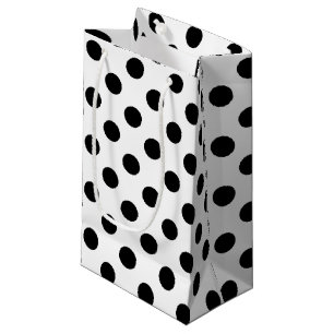 Schwarze Polka Punkte auf weiß Kleine Geschenktüte