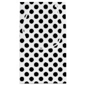 schwarze Polka-Punkte auf weiß Kleine Geschenktüte (Rückseite)