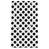 schwarze Polka-Punkte auf weiß Kleine Geschenktüte (Vorderseite)